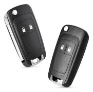 Fjärrkontroll Bilnyckel Fodral Ersättning Kompatibel med Vauxhall Opel Astra Insignia Vectra Zafira Meriva Mokka Nyckelskal (Med Blad) 2 knappar 2 st