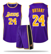 Mordely #24 Kobe Bryant Baskettröja Set Lakers Uniform för Barn Vuxna - Lila 2XL (170-175CM)