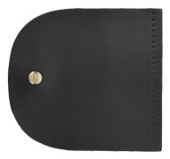 DIY Väska Flip Cover i Spaltläder med Magnetspänne och Bronsdetaljer 12.6x13.7cm Svart