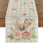 Easter Bunny Decoration Creative Printed Table Runner Fabric Kitchen Entrance Small Tablecloth (33cm*275cm) 33cm*275cm 33cm*275cm 33cm*275cm