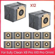 12-pack Ersättningsdammsugarpåsar för Clean X8 Pro X10 Pro Omni Robotdammsugarpåsar