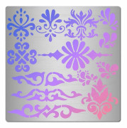 6.3 x 6.3 \" Metall Blomstermallar Blomranka Journal Rostfritt Stål Skärmallar Återanvändbar Blomkant Mall Vintage Ornament för Bullet J