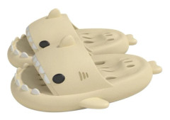 Shark Haj Tofflor, Lämplig för vuxna och barn Söt Tjock Sula Hajar Halkfria Tofflor Inomhus Duschtofflor Sandaler Shark Slippers Beige 40/41 EU