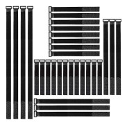 30pcs Reusable Fastening Cable Straps Cable Ties Set,adjustable Multipurpose Hook And Loop