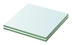 2 -pack glas hyllplan - Modern väggdisplay | Färg: Genomskinlig | Storlek: 20x15 cm