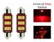 C5W Canbus 41mm röd LED glödlampa SV8.5 festoon 2-pack 12V