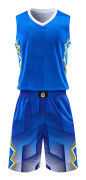 Basketbolltröjor och shorts för män, lagtröjor med fickor, träningsdräkter, blå—2XL