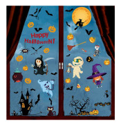 2 uppsättningar Halloween-dekorationsklistermärken, 102 st Halloween Pumpa Ghost Skull Fönster klamrar sig rumsdekoration