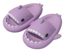 Shark Haj Tofflor, Lämplig för vuxna och barn Söt Tjock Sula Hajar Halkfria Tofflor Inomhus Duschtofflor Sandaler Shark Slippers Lila 38/39 EU