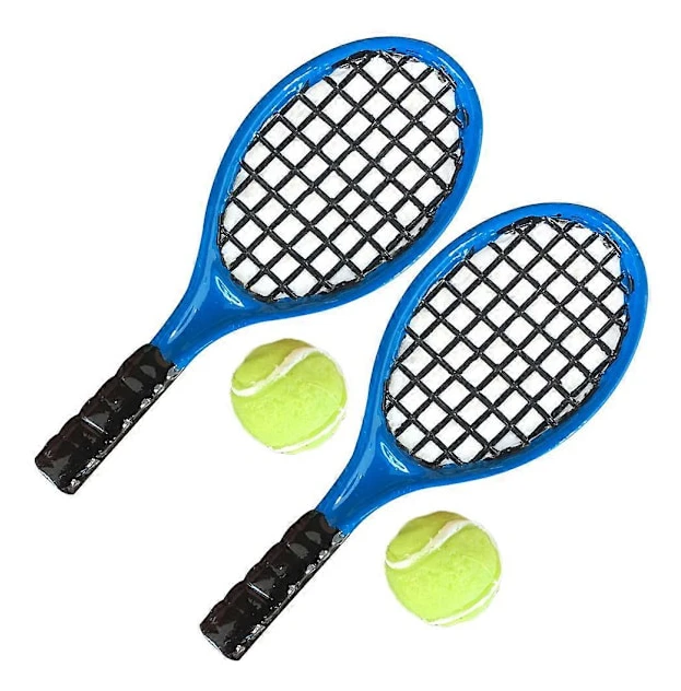 4 st Material Mini Tennis Set Modell Simulering Tennisracket Modell Mikro Tennisracket Modell Tennisracket Dekoration