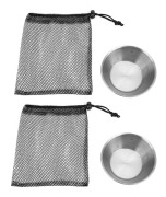 2st Hopfällbart Handtag Bred Mun Skål Utomhus Camping Picknick Mätningstillbehör