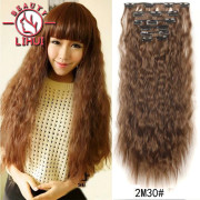 Long Curl Wave Clip In Hair Extensions 6st/Set 16 Clips High Tempreture Synthetic Hairpiece Clip In Hair Extensions 24Inch