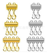 2-pack Magnetiska Halsbandslås Spännen Lås Halsbandskoppling för Multi Slide Tube Spännen Gyllene Hummerlås{hw}