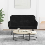 Bänk i svart sammet - Komfortabel och stilren | Storlek: 110x76x80 cm