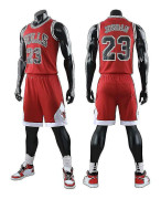 Chicago Bulls Jordan Jersey No.23 Aldult Basket Uniform Set RedXXXXXL (185-190cm)