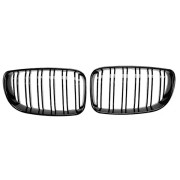Glänsande Svarta Dubbla Lameller Främre Njurgaller Grill Ersättning för E81 E87 E82 E88 120I 128I 130I 135
