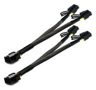2-pack PCI-e 6-pin till dubbel PCIe 8-pin (6+2) grafikkort PCI Express strömadapter förlängningskabel mining videokort sleeved strömkabel 25 cm