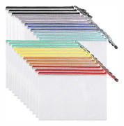 30-pack A4 dokumentficka. Ipow dragkedjeförsedda nätpåsar, set med dragkedjeförsedda påsar