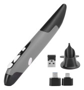 USB -dator Stylus PC-delar Trådlös 2.4G mus Pen Typ Personlig Innovativ Vertikal (Grå PR-03)