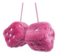 Par av Retro Kvadratiska Spegelhängande Plush Tärningar med P