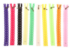 10 st spetsblixtlås i blandad stil, knoppsilke, form nr 3, nylon, sytillbehör, 20 cm