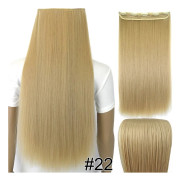 TOPREETY Syntetfiber Värmebeständig 120gr Rak 5 clips on clip in hair extensions 5006