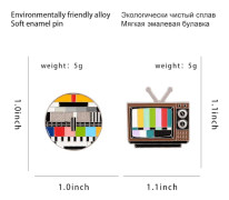 No Signal Enamel Pin Custom Old-school TV Screen Brooches for Shirt Lapel Bag Creative Badge Funny Jewelry Gift for Kids Friends