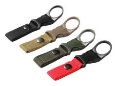 Flaskhållare Set 4 Delar - Dricksflaskrem i Nylon med Karbinhake - Vattenflaskklämma för Utomhusaktiviteter - Återanvändbar Flaskklämma
