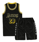 Lakers #23 Lebron James Tröja Nr 23 Basketuniform Set Barn / Svart Black XXL (155-160cm)