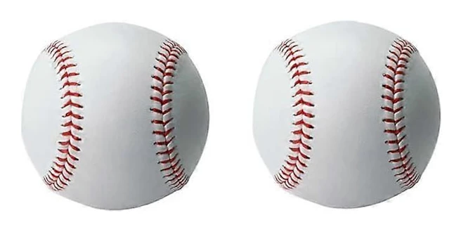 Generiska 2-pack Baseboll Mjukt Läder PU Gummi Läder Baseboll Sydd T-boll Träning Baseboll Sport för Ungdomar och Vuxna