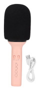 Bluetooth Karaoke Mikrofon Multifunktionell Portabel Handhållen Trådlös Högtalare Mikrofon med LED-Ljus för PC Smartphone Rosa
