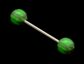 316L stål Tungan Barbells med UV Glitter bollar