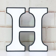 LED-bokstavsljus - DIY-bokstavsljus med 26 bokstavsskyltar för bröllop, födelsedag, fest, bardekoration (bokstaven H)