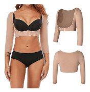 Överarmsformare Kompression Långärmad Dam Armformare Puckelrygg Hållningskorrigerare Axel Bröststöd Push Up Toppar Rygg Ländrygg - Perfekt Beige S-M