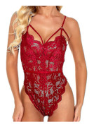 Women's Fashion Sexy V-neck Halter Hollow Out Bra Beauty Back Lace Solid Lingerie Red 42