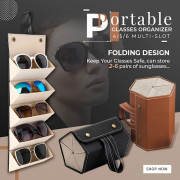 Solglasögon Organizer Box Vikbar glasögon med flera öppningar brown 6 pairs