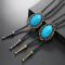 Bolo Tie för män Western Totem Cowboy Slips Turkos Bolo Tie Hänge Halsband Kostymtillbehör Vintage Bolo T[TT] ancient silver