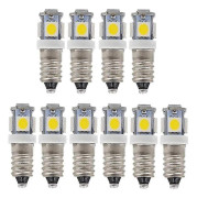 10-pack E10 9V Kalla vita 5SMD 5W LED-lampor (kalla vita, 9V)