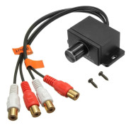 Universell förstärkare bas RCA Gain Level volymkontrollratt för bil, svart