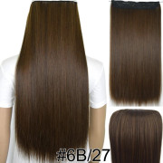 TOPREETY Syntetfiber Värmebeständig 120gr Rak 5 clips on clip in hair extensions 5006
