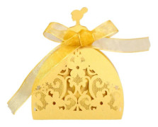 100 st Blomster Spets Ihåliga Godisaskar Bröllopsfest Favör Ask Choklad Presentask för Möhippa Jubileum Födelsedag Gyllene Golden