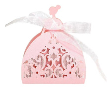 100 st Blomster Spets Ihåliga Godisaskar Bröllopsfest Favör Ask Choklad Presentask för Möhippa Jubileum Födelsedag Rosa Pink