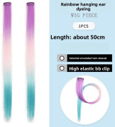 TrefärgsgradientSparkle Hair Extension Clip In Rainbow Shiny Sparkle Hair Tinsel Värmebeständig Sparkle Hair Extensions