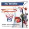 Mini Wall Basketball with Standard Polyester Net 45cm COSTWAY - Double Spring - Indoor/Outdoor - Metal Frame - Orange