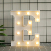 LED-bokstäver med varmt vitt ljus för heminredning, fest, bar, bröllop eller festival (E), AAFGVC