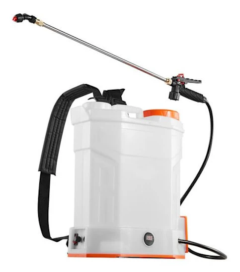 Batteridriven Ryg spruta 12 L-Duoku-Justerbart tryck 0-6,2 bar-Ut rustad med 2 Stav och 5 Munstycken-Batteri 18 V 2 Ah