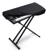 61-Key Piano Keyboard Dust Cover, Adjustable Bungee Cord, Black