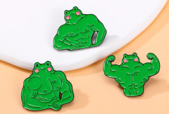 (3 pcs) Athletic Muscle Frog Brooch Pins Set-Easter