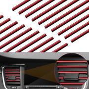 (Röd) 20 st 19,5 cm bilventilationsremsor, dekorativa remsor biltillbehör