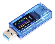 USB-testare Multimeter, 3.0 USB Spänningstestare, 3.7-30V 0-4A USB Digital Ström- och Spänningstestare, IPS Färgskärmsdetektor AT34